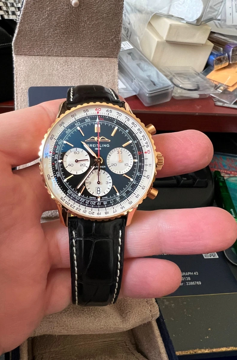 Breitling black and shop gold watch