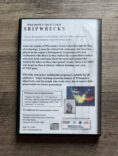 Wisconsin Great Lakes Shipwrecks (CD-ROM, PC, Win XP) Interactive Educational - Picture 2 of 3