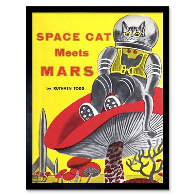 Copertina Space Cat Soddisfa Mars Ruthven Todd Rocket Fungo Uk Framed Print