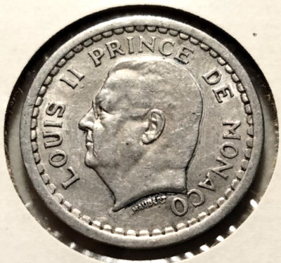 1943 (ND)   Monaco   1  Franc  Coin - KM#120 - Combined Shipping  (INV#8814)