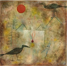 Paul Klee - Krähenlandschaft, 1925, 30x30cm, Druck auf Alu-Dibond