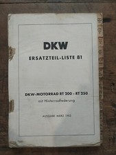 9.5 DKW Nr. 81 RT250 RT200 H 1953 Ersatzteile Liste original  Oldtimer Motorrad