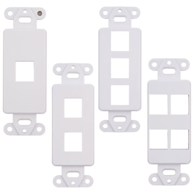 Decora Wall Plate Keystone Jack Insert Snap In Blank 1/2/3/4 Port White Pack Lot