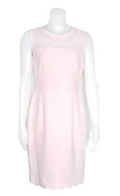  Karl Lagerfeld Paris Pale Pink Sheath Dress Sleeveless w Scalloped Hem Resort 6