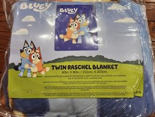 BLUEY TWIN RASCHEL BLANKET 60in x 80in 100 POLYESTER BLUEY HUG FEST NWT NORTHW.