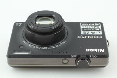 Black Nikon COOLPIX S6000 14.2 MP 7x Zoom Compact Digital Camera