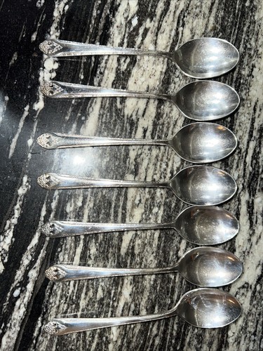 Holmes And Edward’s Inlaid Lovely Lady Spoon Set Of 7