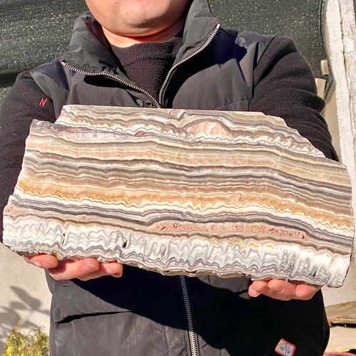 Esemplare minerale cristallo quarzo agata pietra zebrata naturale 4,22 libbre - Foto 7 di 13