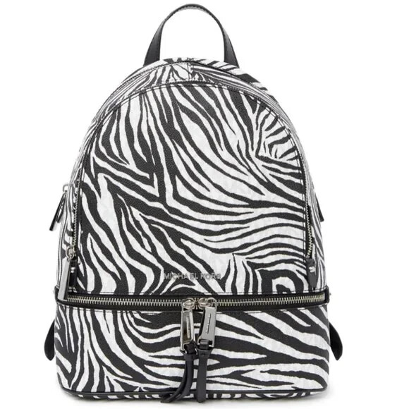Michael Michael Kors X4401 Zebra Rhea Zip Medium Backpack Size