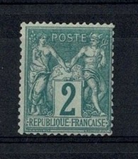 FRANCE STAMP TIMBRE YVERT N° 62 " TYPE SAGE 2 c VERT 1876 " NEUF x TB SIGNE V774