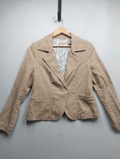 i. e. Relaxed Tan 100 Cotton Blazer Jacket Womens Large Ivy Design Lined Pocket