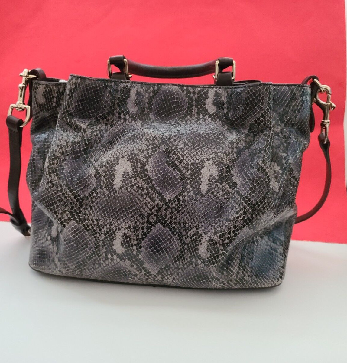 Dooney & Bourke Exotic City Python Embossed Leath… - image 2