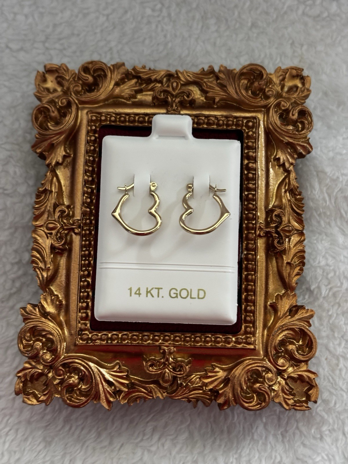 14k Yellow Gold Hoop Earrings Pair, Latch Back for Lobe, No Stone, Gold