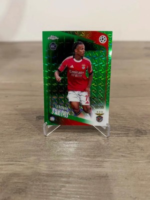 2025/26 Topps UCC Chrome Leandro Santos Green Geometric /99 Parallel RC