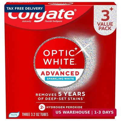 Colgate Optic White Advanced Hydrogen Peroxide Toothpaste, Teeth Whitening Tooth