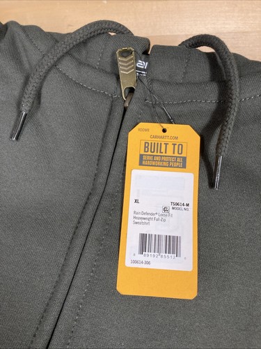 Carhartt Men’s Rain Defender Loose Fit Heavyweight Full Zip Sweatshirt XL New - Picture 2 of 4