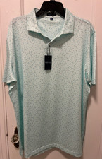 Peter Millar Crown Crafted Men's Turquoise Blue Star Polo Shirt XL New