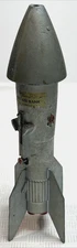 Vintage 1950s Astro Mfg Rocket Space Ship Metal Mechanical Coin Bank Berzac Corp