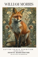 William Morris Fox Vintage Cotton Prints Exhibition Floral Wall Art Poster Print