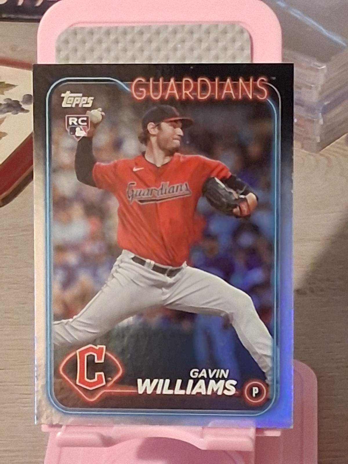 Topps 2024 Series 1 Gavin Williams Rookie #242 Rainbow Foil Guardians MLB Card