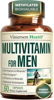 Suplemento multivitamínico diario para hombres. Vitaminas A C D E B1 B2 B3 B5 B6