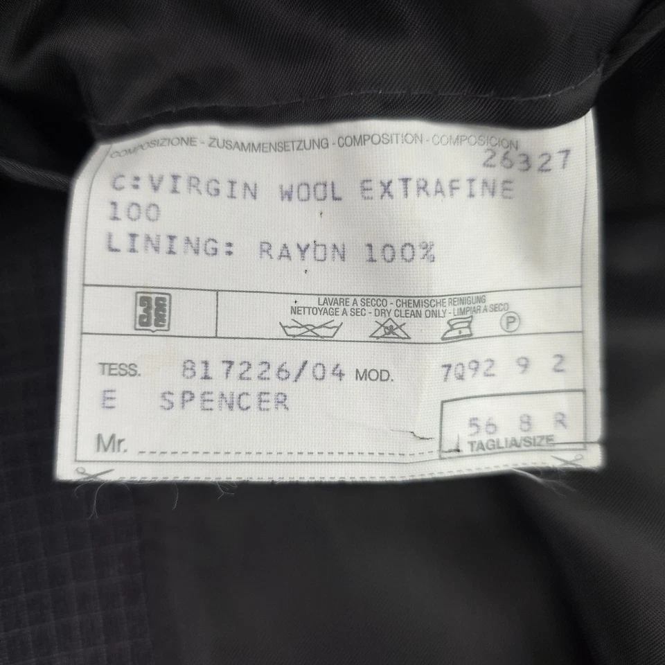 Vintage Corneliani Suit Mens 56R 2pc Gray Grid Check Super 100s Wool Made Italy - Image 4 of 4