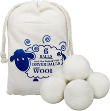 Reusable Wool Dryer Balls for Laundry, 6-Pack Handmade Drying Balls 2.36 in, Nat