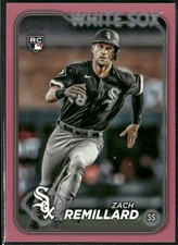 2024 Topps #222 Zach Remillard Mother's Day Pink Border /50 White Sox RC Rookie