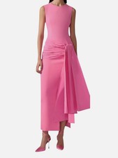 Carolina Herrera Women Pink Sleeveless Hip-Sash Column Dress Size 6