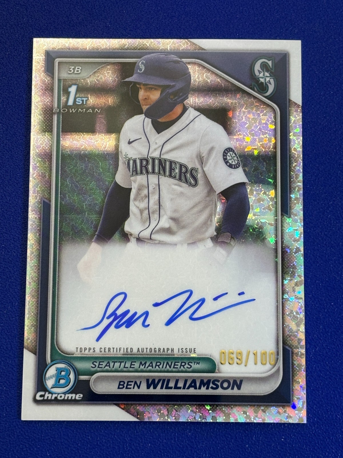 2024 Topps Bowman Chrome Baseball Diamond RC Auto #CPA-BWI Ben WILLIAMSON #/100