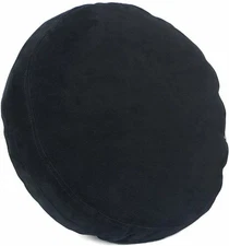 Black Suede Leather Round CushionPillow Cover Soft Lambskin Living Room &Bedroom