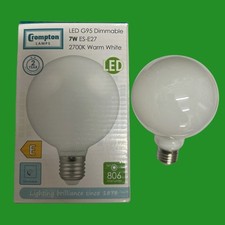 1x 7W =60W Crompton Dimmable LED G95 Light Bulb 95mm Large Globe ES E27 Screw