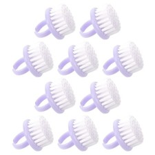 10Pcs Dual Function Nail Dust Brush Rings for Nail and Jewelry Care At Home