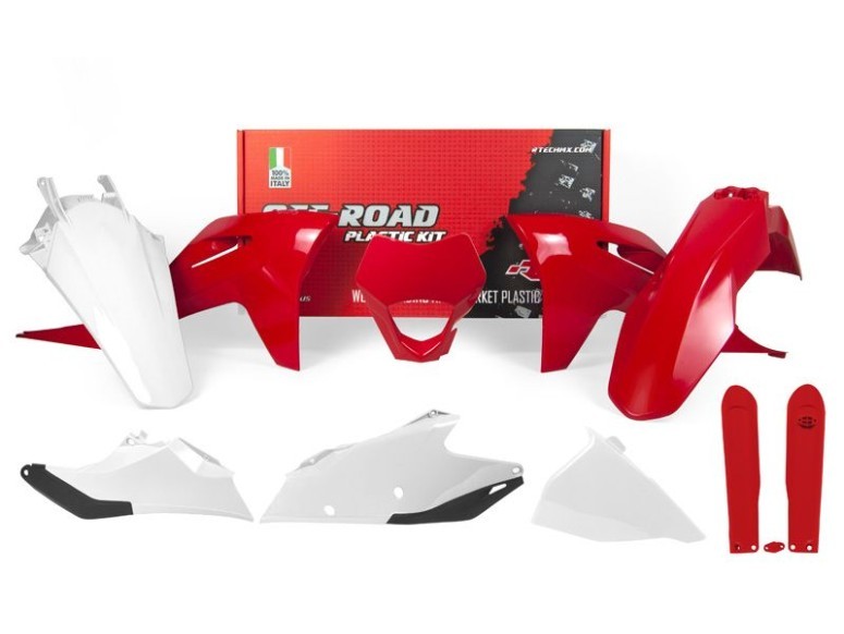 Rtech Plastic Kit Fits GasGas EC 250 250F 300 350F 21-23 Red/White OEM