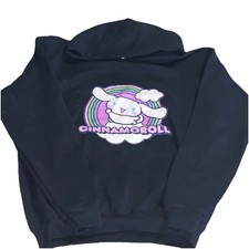 Gildan Heavy Blend Cinnamoroll Black Pullover Hoodie XL Cotton Polyester