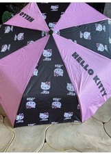 Hello Kitty Auto Open  Close 11.5 in. Umbrella Pink  Black Sanrio