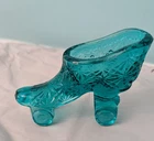 Vintage Fenton Roller Skate Skating Glass Shoe Figurine Collectible Blue