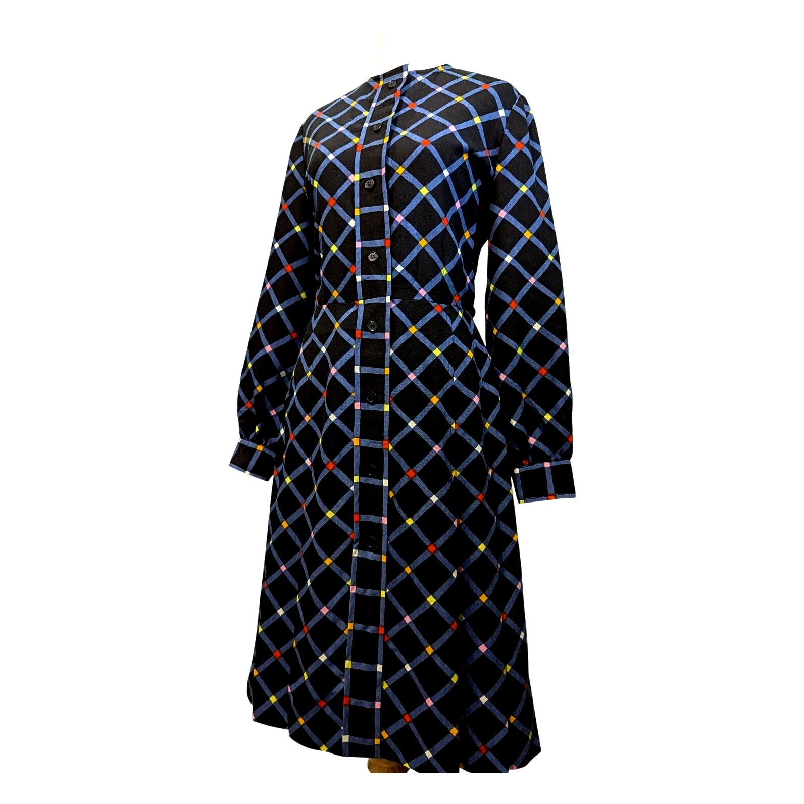 Givenchy — Vintage 1970s Givenchy Wool Geometric Dress