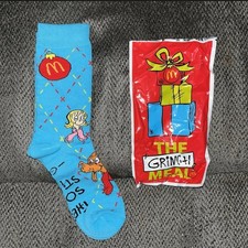 McDonalds Grinch Socks -Blue limited edition OPEN PACKAGE