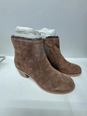 Brown Suede Ankle Boots with Side Zipper women Size 9M - Image 1 of 4