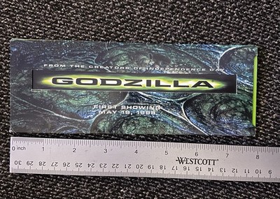 1998 Godzilla First Showing Collector Ticket w/ Film Cell & Coupons TriStar