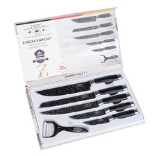 SET COLTELLI DA CUCINA PROFESSIONALI DA CHEF ACCIAIO INOX RIVESTITI NERI