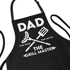 Apron for Dad - The Man The Myth The Grill Master - Adjustable Large 1 Size