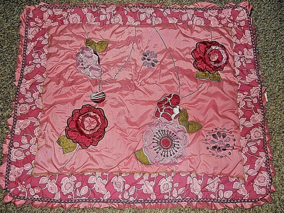 Conjunto de manta edredón y falda de cuna 4P COCALO Orchid Grace rosas florales 3D Foto 3 de 4