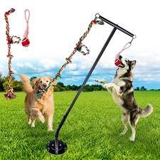 Tether Outdoor Dog Rope Toy, Heavy Duty Tug of War Interactive Play for 2 Dog...