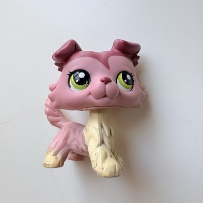 mimiさま専用  Sコーラルピンク アイチェンジ染色リメイクトイスケ Littlest Pet Shop LPS Authentic 1723 Pink Magenta Cream Collie Dog