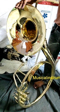 SOUSAPHONE 16"BELL TUBA OF BRASS IN GOLD POLISH+ MOUTHPC + CASE BOX + FREE SHIPP