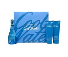 Davidoff Cool Water 3.4 oz EDT 2.5 lotion 2.5 gel Womens Gift Set NIB