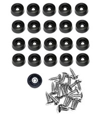 20 MEDIUM ROUND RUBBER FEET w/SCREWS 0.859 W x 0.312 H - MADE IN USA / FREE S H