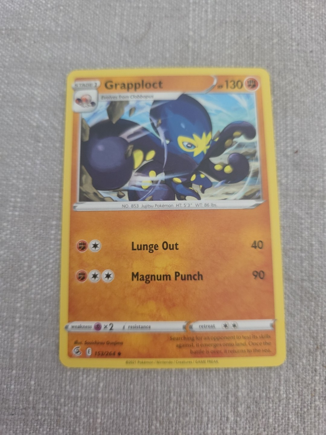 Grapploct 153/264 - NM / M - Fusion Strike Pokemon Card